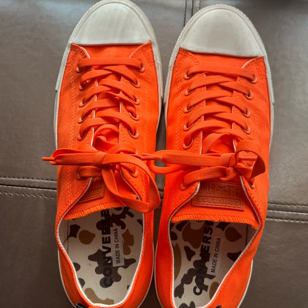 SEND OFFERS Neon Orange Low Top Converse